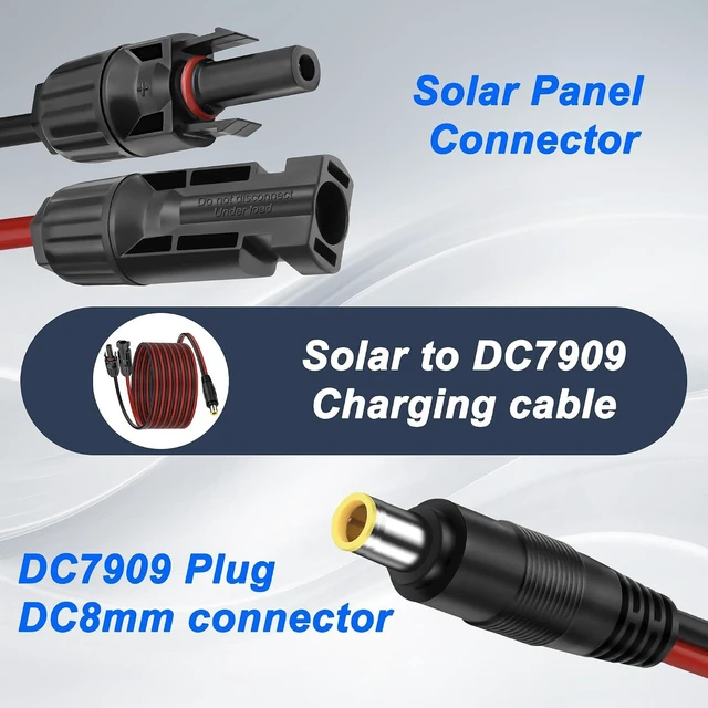 Alt view image 4 of 7 - XMSJSIY Solar Panel to DC7909 8mm Adapter Connector Extension Cable
