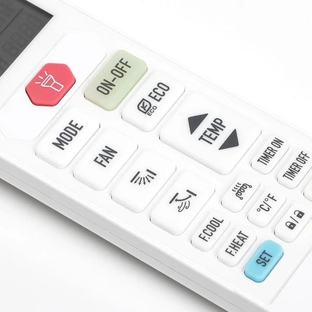 Alt view image 4 of 7 - Flashlight Universal A/C Remote Air Conditioner Controller with °F/°C Modes