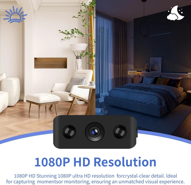 Alt view image 2 of 7 - Mini Indoor Security Camera Wireless Home Camera Smart Small Outdoor WiFi Pet Cameras 1080P Tiny Nanny Cam Wide Angle Night Vision Home Indoor Outdoor Camara, No Need WiFi Camaras for House Security
