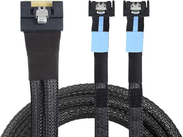 Alt view image 6 of 7 - Slimline SAS SFF-8654 8I to Dual MCIO 4I Server Cable with Anti-Misplug Full Cover Design, 16G High-Speed Copper Wire Harness (0.8M/31.49in)
