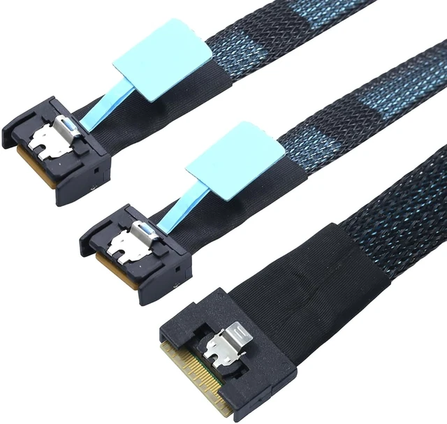 Alt view image 5 of 7 - Slimline SAS SFF-8654 8I to Dual MCIO 4I Server Cable with Anti-Misplug Full Cover Design, 16G High-Speed Copper Wire Harness (0.8M/31.49in)
