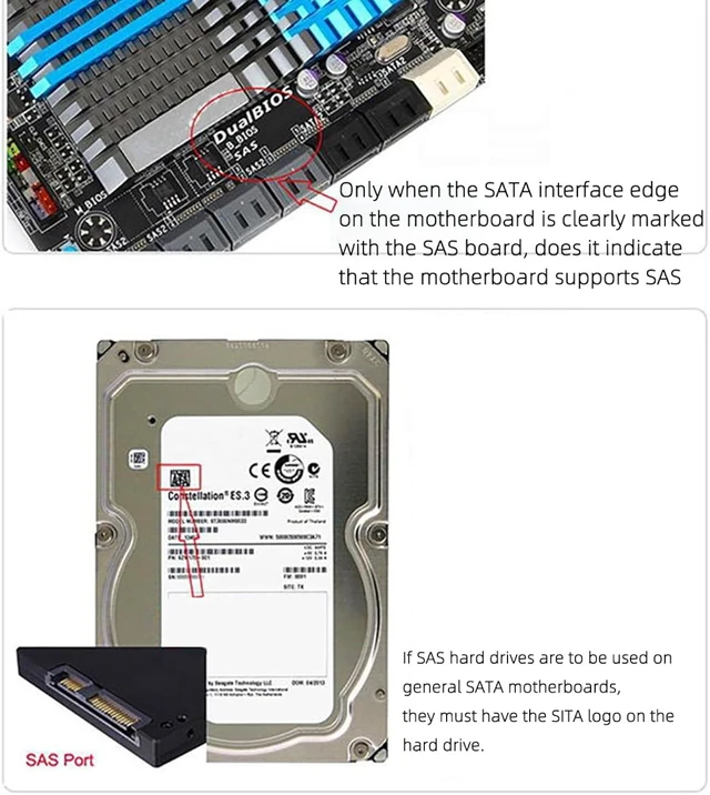 Alt view image 6 of 7 - SFF 8482 SAS to SATA Adapter Cable 7 Pin Data 15 Pin Power5