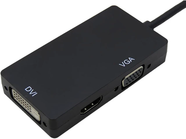 Alt view image 2 of 6 - Mini Display Port to VGA + DVI + HDMI-Compatible Converter 1080p Video Adapter for Computer Video Transmission (Black)
