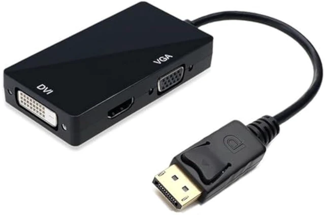 Alt view image 4 of 6 - Mini Display Port to VGA + DVI + HDMI-Compatible Converter 1080p Video Adapter for Computer Video Transmission (Black)