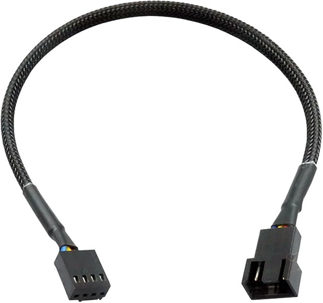 Main image of 4 Pin PWM PC Fan Extension Cable Hub 27cm - Computer Cooling Fan Splitter and Extension Wire 1 to 1 2 3 4 Nylon Braided (1 to 1)