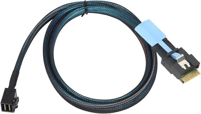 Alt view image 2 of 7 - SlimSAS SFF 8654 4i to Mini SAS HD SFF 8643 Cable Server1m/39.37in