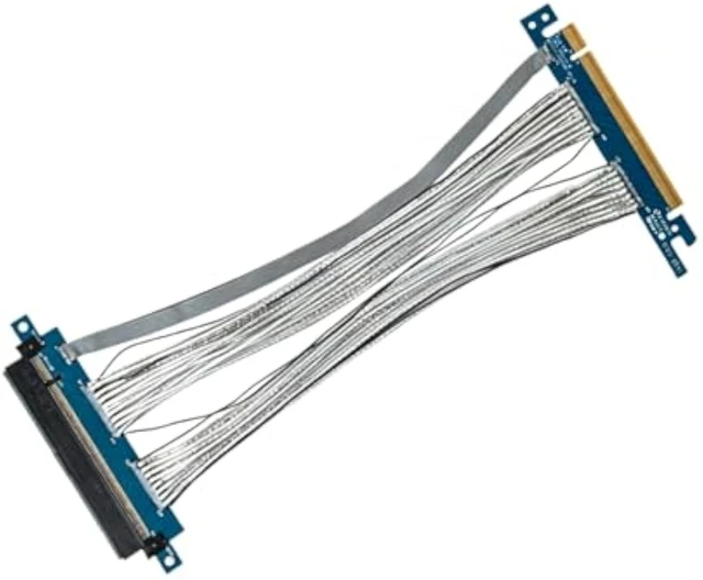 Alt view image 7 of 7 - PCIe 5.0 GPU High-Speed Riser Cable, 270° Connector, for Vertical GPU Mount & Server SAS, 26cm (10.2 in), Full Speed x16, PCIe 5.0/4.0/3.0 Compatible