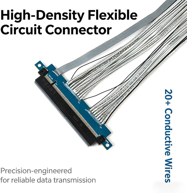 Alt view image 6 of 7 - PCIe 5.0 GPU High-Speed Riser Cable, 270° Connector, for Vertical GPU Mount & Server SAS, 26cm (10.2 in), Full Speed x16, PCIe 5.0/4.0/3.0 Compatible