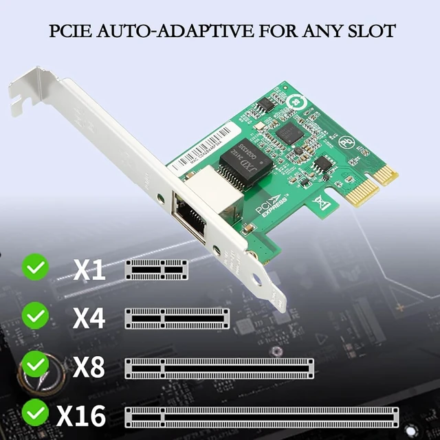 Alt view image 3 of 7 - PCIe 2.0 x1 to RJ45 2.5G Network Card with I226 Chip High-Speed Ethernet Adapter for Gaming, NAS & Servers, Compatible with ESXi 8, Supports 10/100/1000/2500 Mbps, Low Latency LAN Card