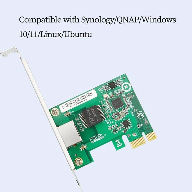Alt view image 6 of 7 - PCIe 2.0 x1 to RJ45 2.5G Network Card with I226 Chip High-Speed Ethernet Adapter for Gaming, NAS & Servers, Compatible with ESXi 8, Supports 10/100/1000/2500 Mbps, Low Latency LAN Card