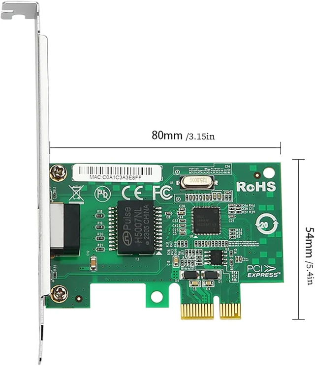 Alt view image 7 of 7 - PCIe x1 to RJ45 Gigabit Ethernet Network Card with I210AT Chip RJ45 Single-Port Server LAN Adapter 10/100/1000Mbps, PXE Boot Support, Compatible with Windows/Linux/VMware