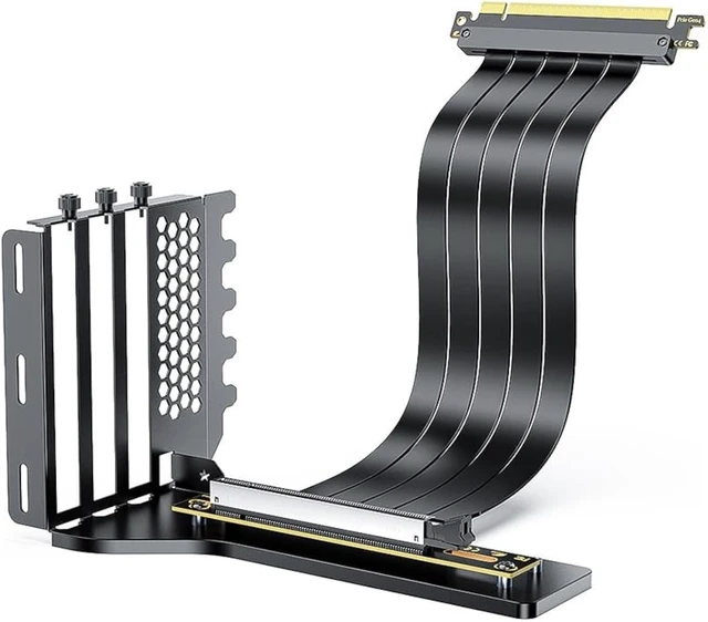 Main image of PCIe x16 Vertical GPU Expansion Cable with Bracket 3-Slot 90 Degree Graphics Card Case Support ATX MATX EATX Chassis (PCIe 4.0, 20 cm / 7.87 inch)