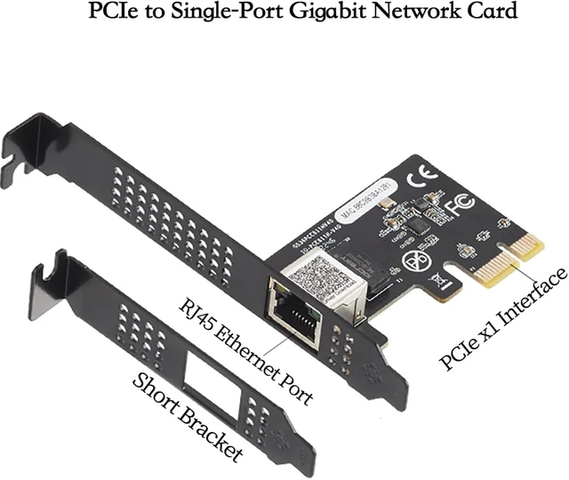 Alt view image 2 of 7 - PCIe X1 to RJ45 Gigabit Ethernet Network Card, RTL8111H Chip 10/100/1000Mbps LAN Adapter PCI Express Server NIC Compatible with Windows, Linux, and Desktop PCs