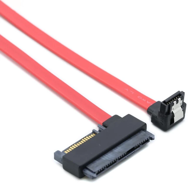 Alt view image 3 of 7 - SAS SFF-8482 29+15P to SATA 7P Female 90 Degree Data Cable with Clip 26AWG 6Gbps High Speed Server Internal Cable (0.5M)
