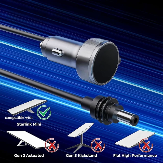 Alt view image 3 of 7 - 30V 2A Car Charger Cable Compatible with Starlink Mini, 12V-24V to 30V DC Converter, Long Distance Extension Cable, Waterproof PVC, Aluminum Alloy Plug, 18AWG Pure Copper Wire (590.55, Inches)