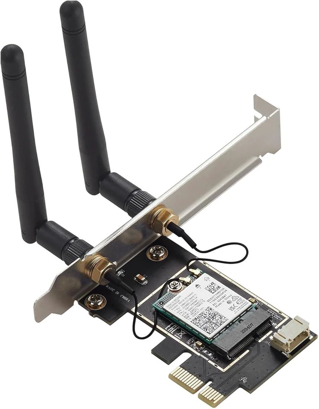 Main image of PCIe Network Card with BE200 Chip Compatible with Wi-Fi7 Bluetooth 5.4 6 GHz 5800 Mbps Tri-Band Wire Less Adapter for Desktop PC, PCIe x1/x4/x8/x16 Support, MU-MIMO & Gigabit Network