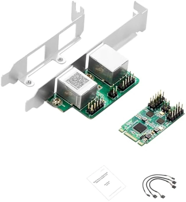 Alt view image 7 of 7 - M.2 B+M Key to Dual RJ45 Port Gigabit Ethernet Network Card Desktop Industrial Server Adapter | RTL8111H Chipset