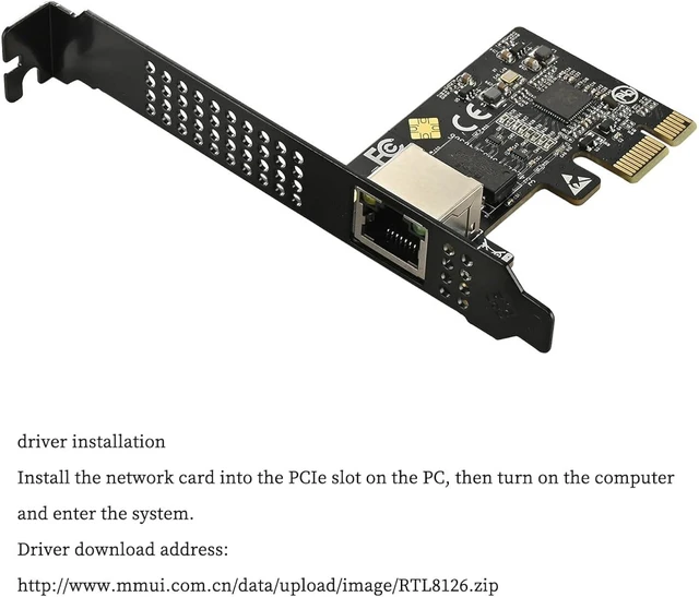 Alt view image 5 of 7 - IO-PCE8126-GLAN PCIe X1 to 1Port 5G RJ45 Net Work Card PXE Diskless Boot Net Work Adapter Support Desktop, Server, NAS Soft Routing