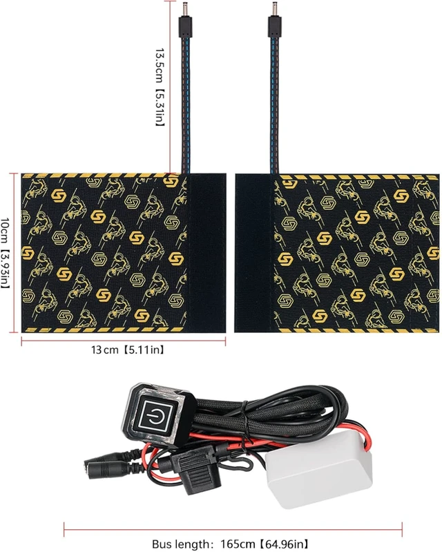 Alt view image 3 of 7 - 20-90V Heated Motorcycle Handlebar Grips with Memory Function, 6 Temperature Levels, Waterproof Kevlar & PET Heating Film, Yellow-Edge Design for Motorcycles, Scooters, ATVs