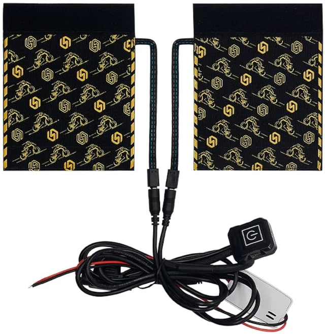 Alt view image 4 of 7 - 20-90V Heated Motorcycle Handlebar Grips with Memory Function, 6 Temperature Levels, Waterproof Kevlar & PET Heating Film, Yellow-Edge Design for Motorcycles, Scooters, ATVs