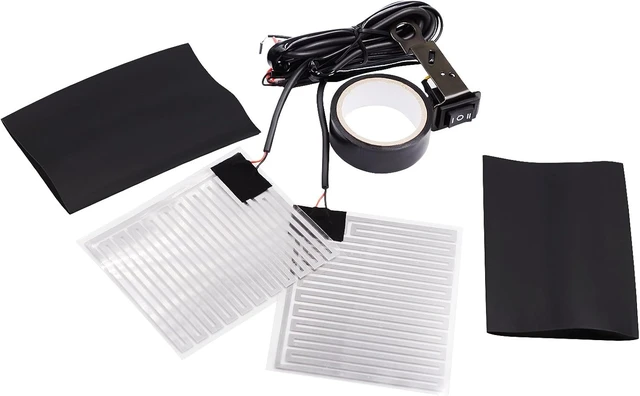 Alt view image 2 of 7 - Heated Motorcycle Handlebar Grips 12V Adjustable Temperature Fast Heating PET Metal Film Hand Warmers for All 12V Motorbikes, Waterproof Switch, Easy Installation