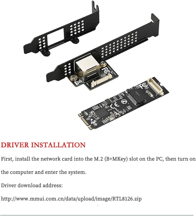 Alt view image 7 of 7 - M.2 B+MKey to 5G RJ45 Net Work Card PXE Diskless Boot Net Work Adapter for Desktops, Servers, NAS Soft Routing IO-M2F8126-GLAN