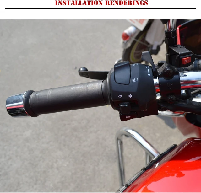 Alt view image 7 of 7 - Heated Motorcycle Handlebar Grips 12V with Waterproof Rocker Switch Fast Heating PET Metal Film Hand Warmers for All 12V Motorbikes, Easy Installation, Dustproof & Weather-Resistant