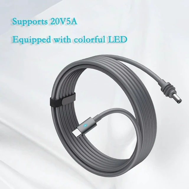 Alt view image 2 of 7 - Mini USB-C to DC Power Cable Compatible with Starlink Mini, 100W with Colorful Breathing Light Waterproof Zinc Alloy Power Cord (196.85, Inches)