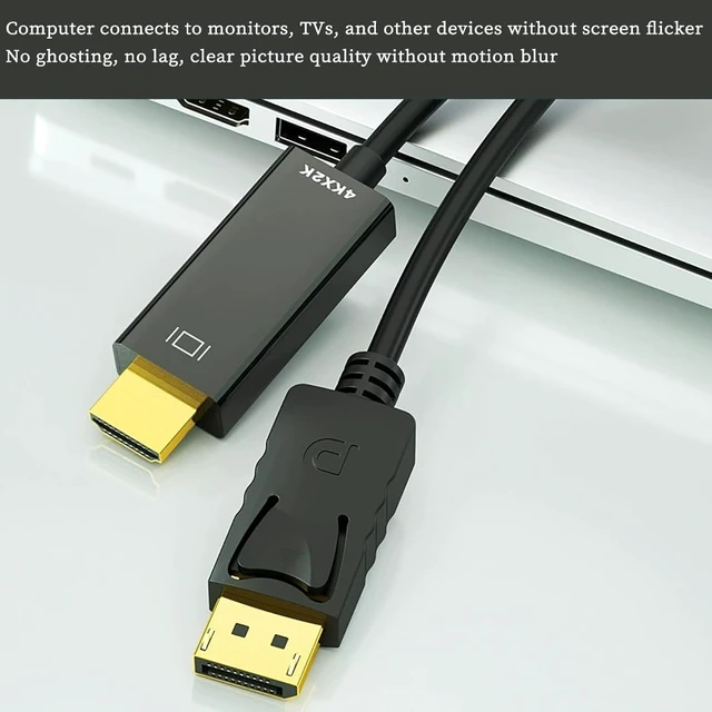 Alt view image 3 of 7 - DP to High Definition Multimedia Interface Cable 4K /1080P High Speed Adapter Cable Gold Plated Connector Compatible with HDMI Monitor TV Projector (3m/118.11in,4K)
