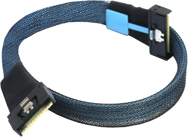 Main image of PCIe5.0 MCIO 8i to Slimline SAS 4.0 SFF-8654 8i 74-Pin Cable 24Gbps High-Speed Server Interconnect, 85 Ohm Copper Wire (0.8m)