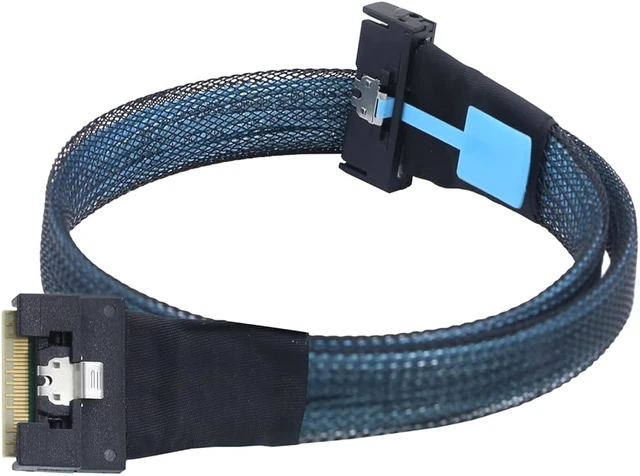 Alt view image 3 of 7 - PCIe5.0 MCIO 8i to Slimline SAS 4.0 SFF-8654 8i 74-Pin Cable 24Gbps High-Speed Server Interconnect, 85 Ohm Copper Wire (0.8m)