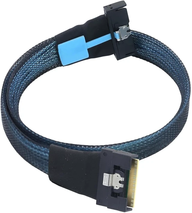Alt view image 4 of 7 - PCIe5.0 MCIO 8i to Slimline SAS 4.0 SFF-8654 8i 74-Pin Cable 24Gbps High-Speed Server Interconnect, 85 Ohm Copper Wire (0.8m)