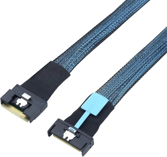 Alt view image 5 of 7 - PCIe5.0 MCIO 8i to Slimline SAS 4.0 SFF-8654 8i 74-Pin Cable 24Gbps High-Speed Server Interconnect, 85 Ohm Copper Wire (0.8m)