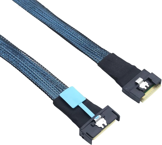 Alt view image 6 of 7 - PCIe5.0 MCIO 8i to Slimline SAS 4.0 SFF-8654 8i 74-Pin Cable 24Gbps High-Speed Server Interconnect, 85 Ohm Copper Wire (0.8m)