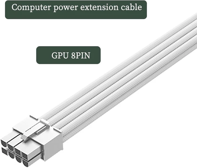 Alt view image 2 of 7 - GPU Power Extension Cable 30cm Male to Female Colorful Graphics Card Accessory 18AWG (Black)
