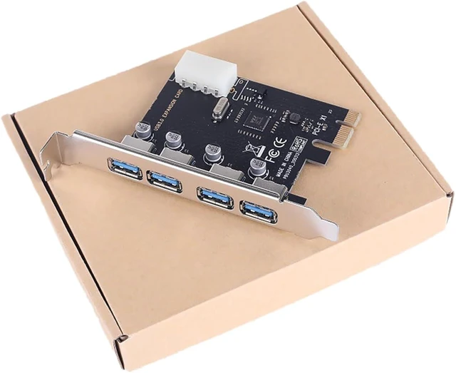 Alt view image 3 of 7 - PCIe 3.0 X1 to USB 3.0 Expansion Card 4-Port USB High-Speed Internal Adapter for Desktop PCs, PCI Express to USB 3.0 Hub