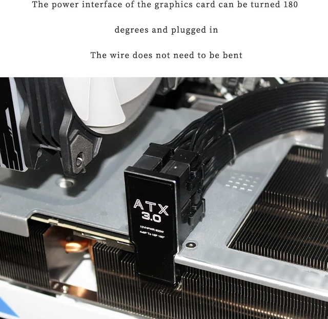 Alt view image 7 of 7 - PH316-48 4 * 8P to ATX3.0 12VHPWR 12+4P 180 Degree Power Steering Connector 600 W for 40 Series Graphics Card, Black (B Type)