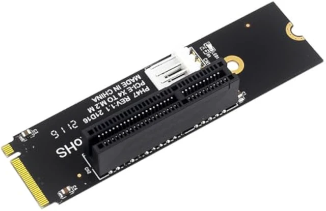 Alt view image 7 of 7 - PH47 M.2 M-Key to PCI-E X4 Expansion Card LED Indicator with SATA 15pin Power Riser for Desktop Computer X1 X4 X8 X16