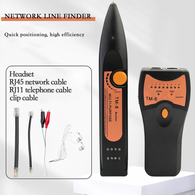 Alt view image 5 of 7 - TM-8 Network Cable Finder Telephone Line RJ45 Tester RJ11 Communication Cable Checker Patrol Instrument