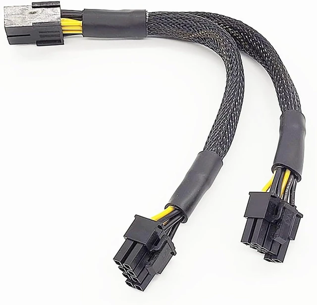 Main image of PCI-E 8P to Dual 6+2P Power Cord 8P Famale to Dual 8P Male Cable Braided Extension Cable for Graphics Card (30cm)
