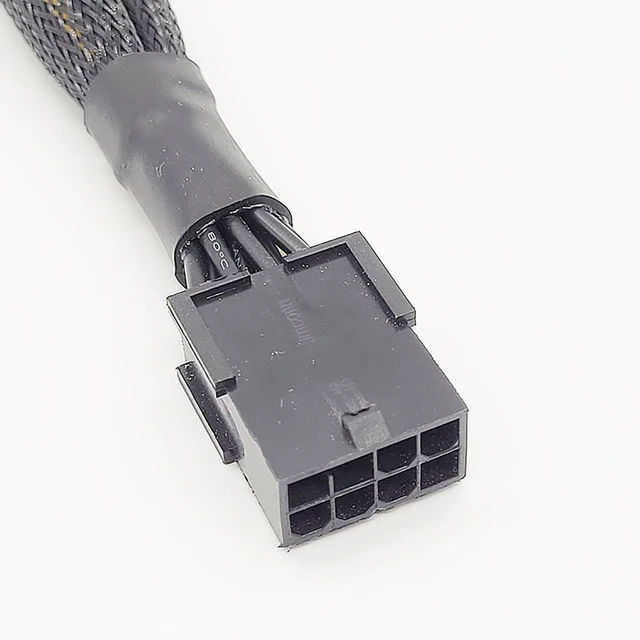 Alt view image 3 of 7 - PCI-E 8P to Dual 6+2P Power Cord 8P Famale to Dual 8P Male Cable Braided Extension Cable for Graphics Card (30cm)