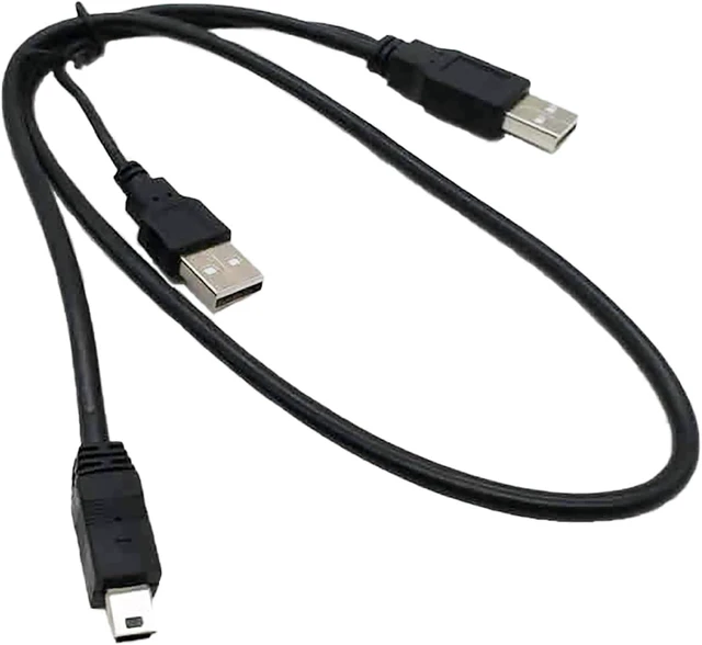 Main image of USB Data Cable 2A+T-Port Connection Cable Male to Male 0.5m for 2.5in Portable Hard Drive (1)
