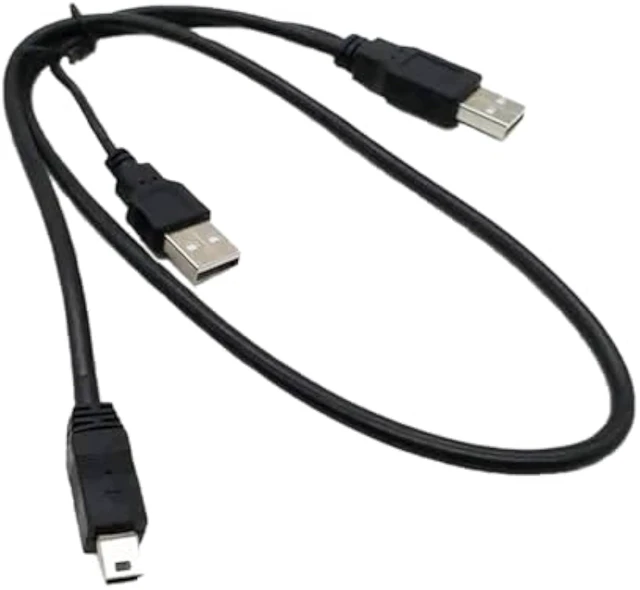 Alt view image 6 of 7 - USB Data Cable 2A+T-Port Connection Cable Male to Male 0.5m for 2.5in Portable Hard Drive (1)