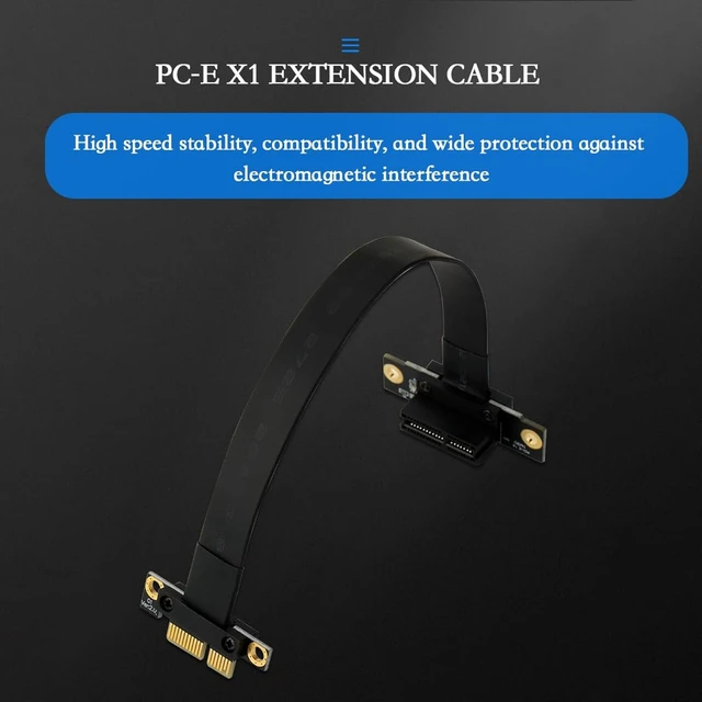 Alt view image 2 of 7 - PCI-E 3.0 1× to 1× Extension Cable 90° Dual Right Angle for Graphics Card Sound Card 1U 2U Chassis (10cm)