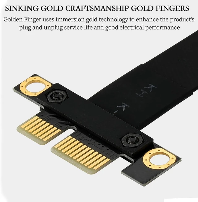 Alt view image 3 of 7 - PCI-E 3.0 1× to 1× Extension Cable 90° Dual Right Angle for Graphics Card Sound Card 1U 2U Chassis (10cm)