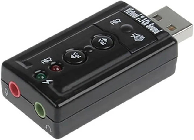 Alt view image 6 of 7 - Laptop External USB 2.0 Sound Card Virtual 7.1-Channel Audio Adapter with Microphone and 3.5mm Audio Port