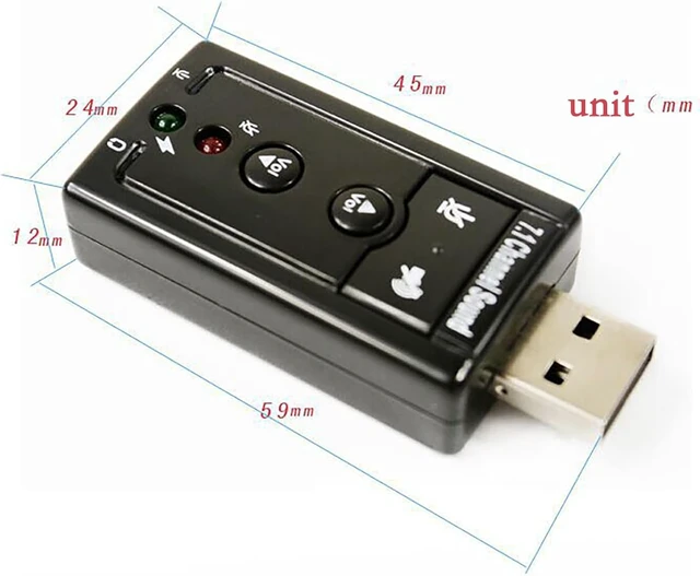 Alt view image 5 of 7 - Laptop External USB 2.0 Sound Card Virtual 7.1-Channel Audio Adapter with Microphone and 3.5mm Audio Port