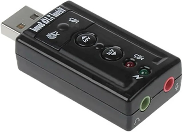 Alt view image 7 of 7 - Laptop External USB 2.0 Sound Card Virtual 7.1-Channel Audio Adapter with Microphone and 3.5mm Audio Port