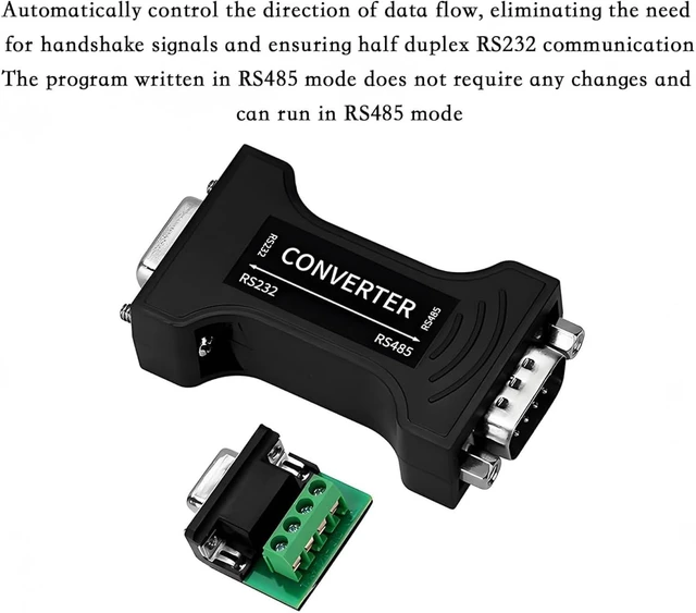 Alt view image 4 of 7 - RS232 to RS485 / RS422 Serial Converter Header 9-pin Com Port Adapter with 4 Position Terminal Block Anti-Surge
