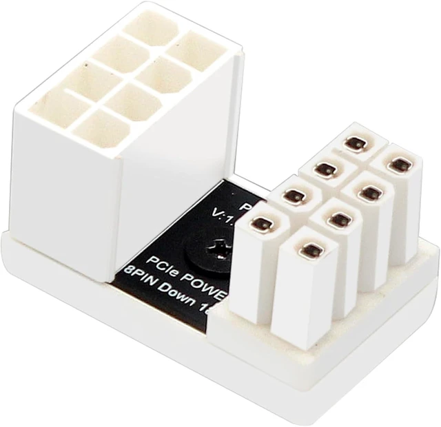 Main image of Graphics Card 180 Degree 8P Power Adapter GPU Female to Male 8 Pin Connector Chassis Wire Organization Adapter for Desktop PC (1Piece PH38BW+)